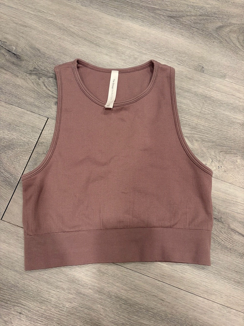 Babaton Ribbed Cropped Tank Top - Mauve